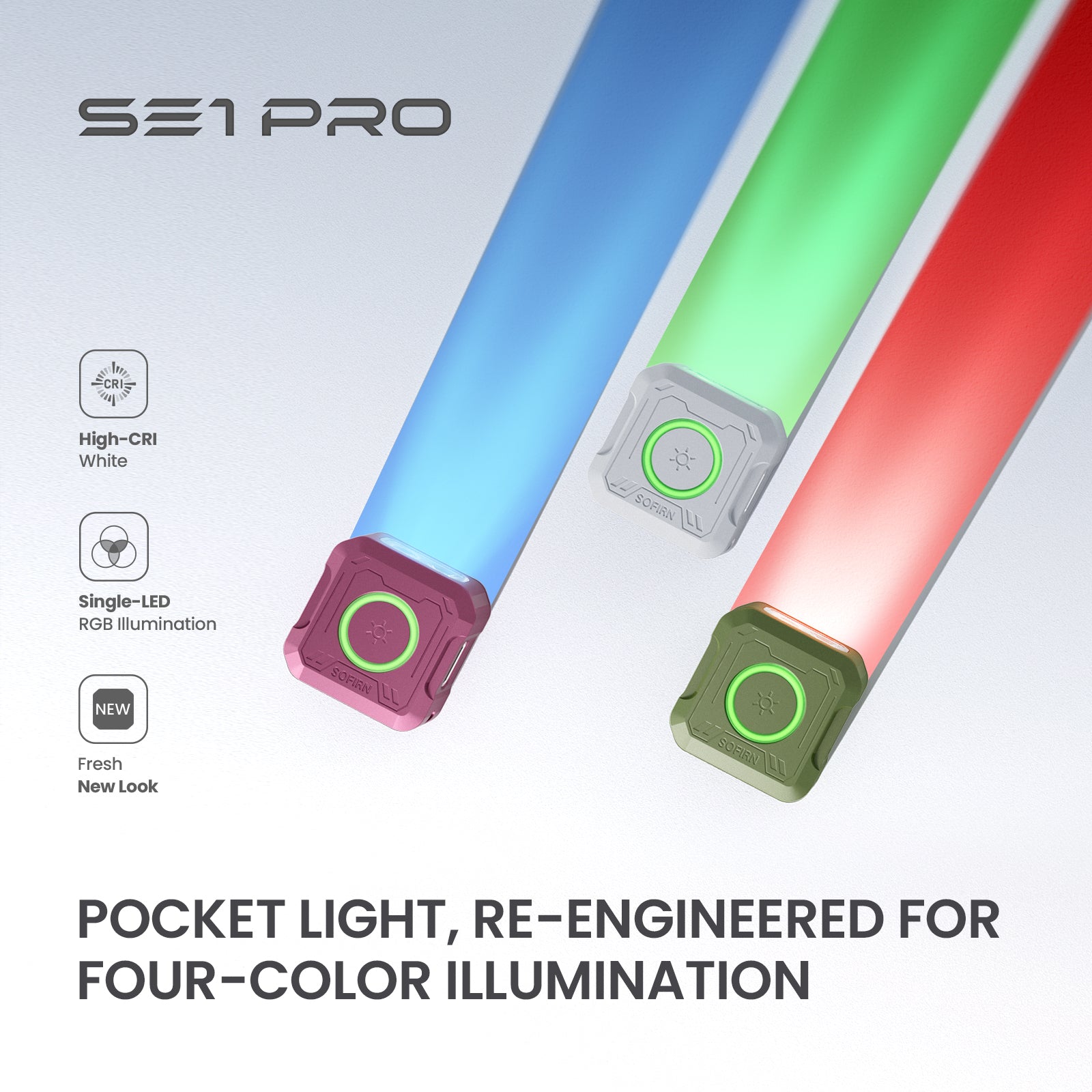 SOFIRN SE1 PRO White MAO EDC Pocket Light with High-CRI White Light, Single-LED RGB Illumination, Fresh New Look, Wearable Light