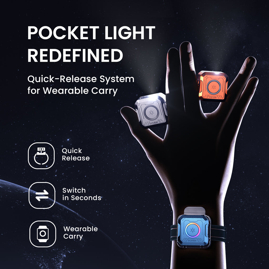 SOFIRN SE1 EDC Pocket Light with 300 Lumens, Quick-Release Design & RGB Signal Ring, Wearable Light