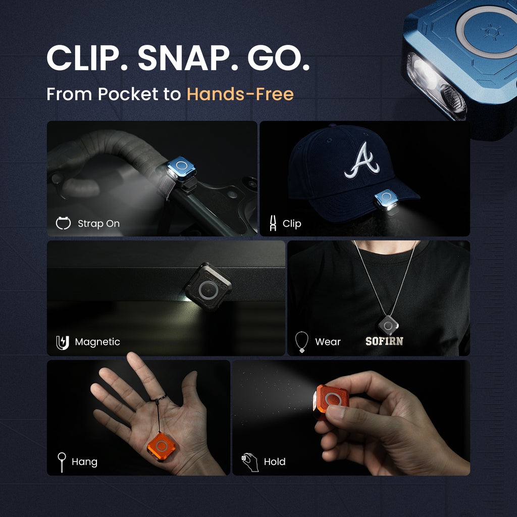 SOFIRN SE1 EDC Pocket Light with 300 Lumens, Quick-Release Design & RGB Signal Ring, Wearable Light