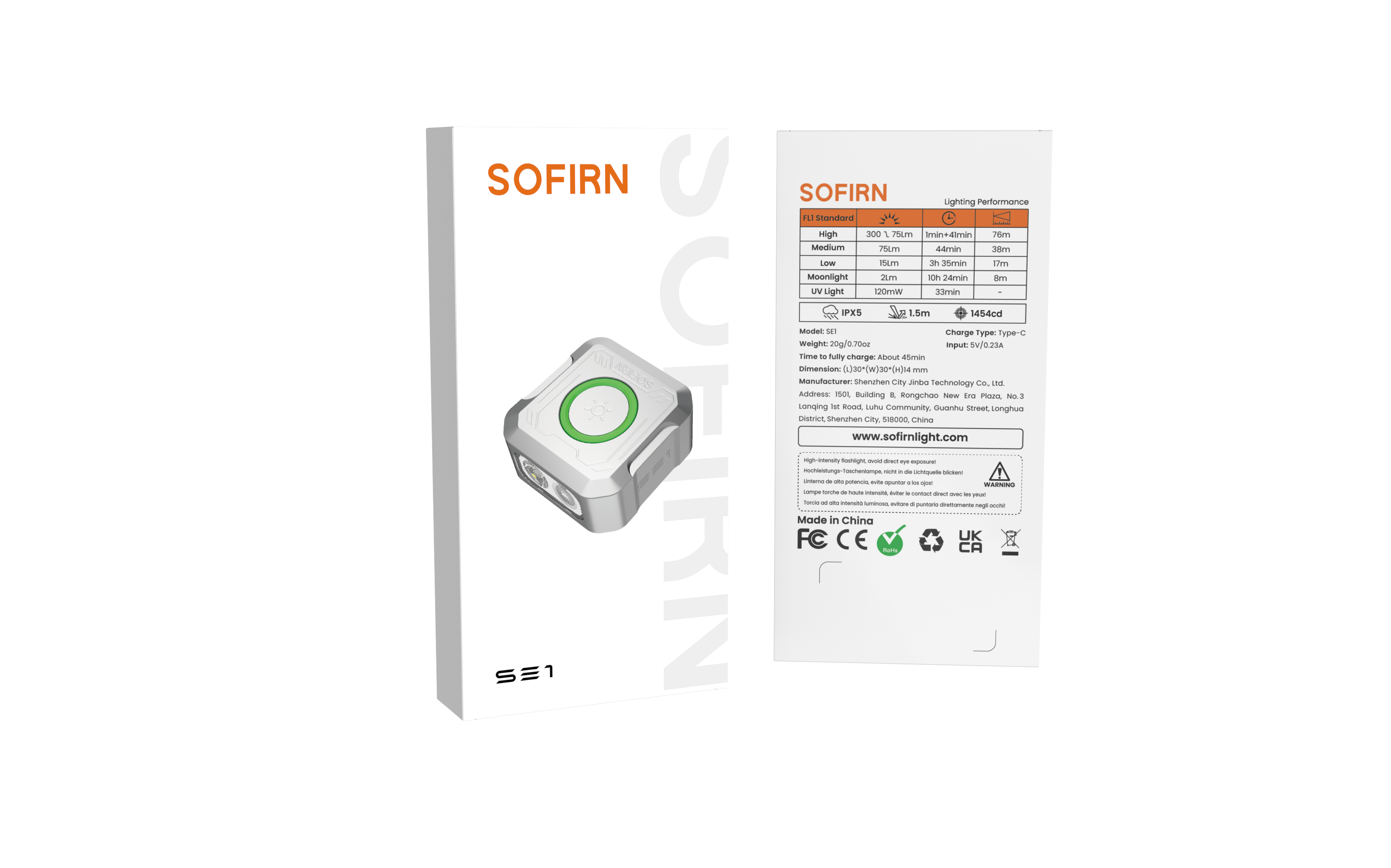 SOFIRN SE1 EDC Pocket Light with 300 Lumens, Quick-Release Design & RGB Signal Ring, Wearable Light