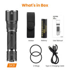 SOFIRN SK31 6800-Lumen Type-C Rechargeable Flashlight Featuring Tactical & Outdoor Modes
