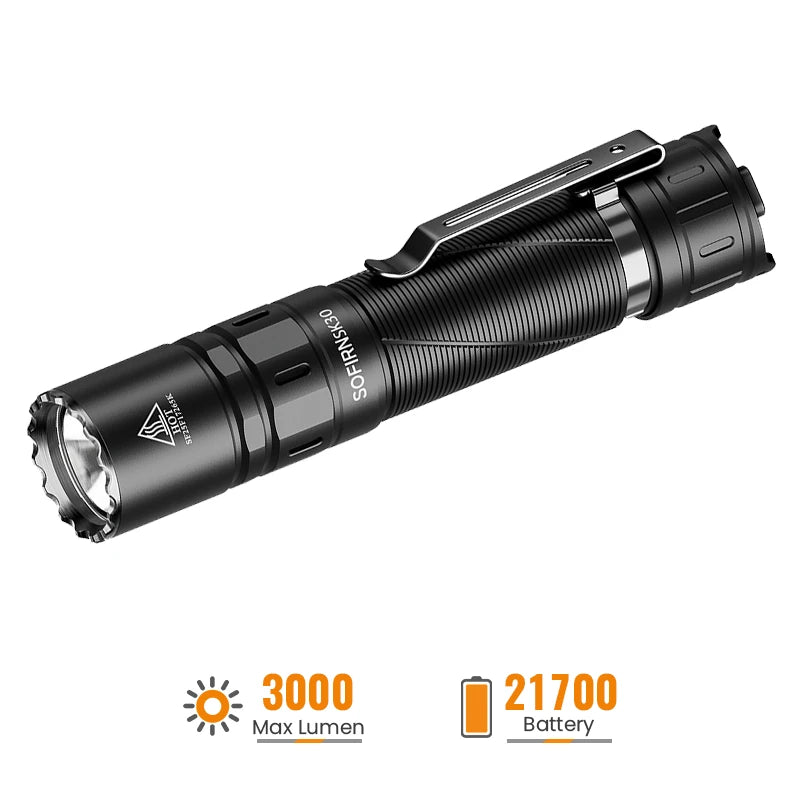 SOFIRN SK30 A Heavy-Duty Tactical Flashlight with Dual Tail Switches