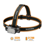 [Ship from China warehouse] SOFIRN HS23 3320LM Rechargeable Headlamp with Triple Light Source, High CRI & Red Light