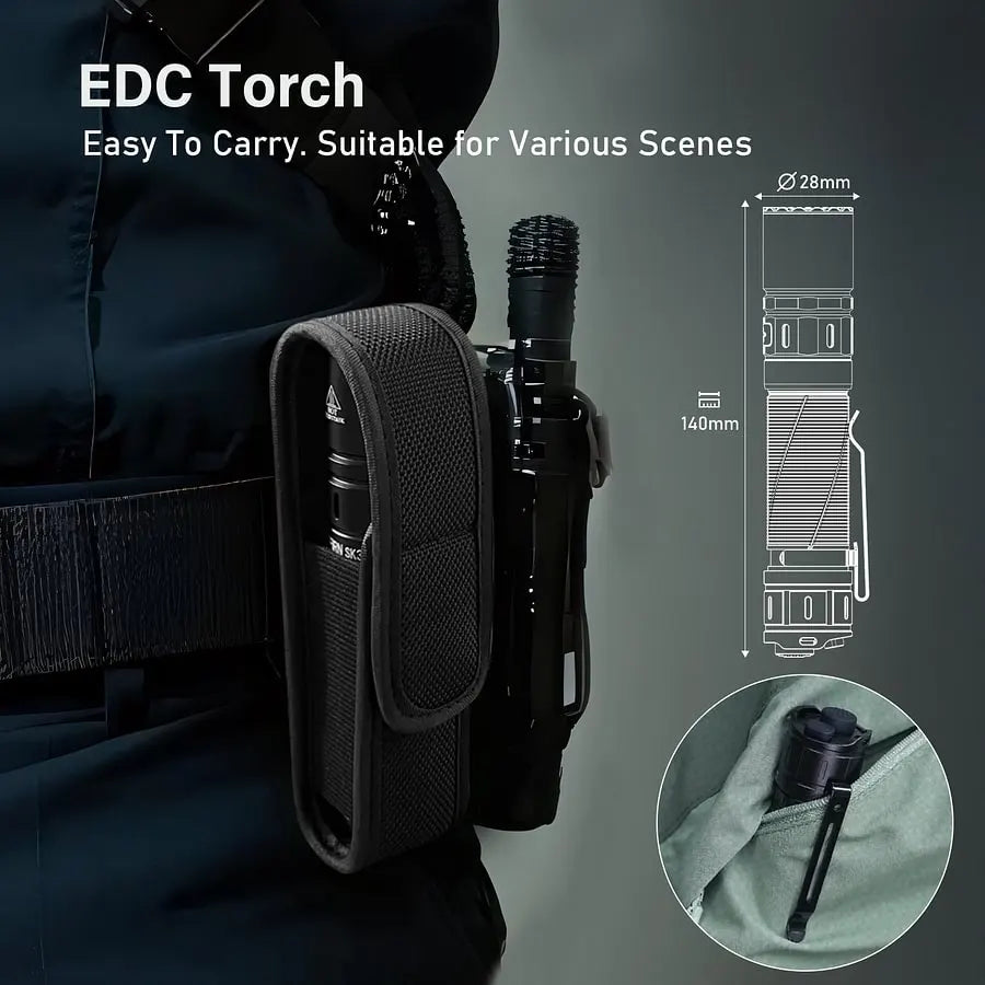 SOFIRN SK30 A Heavy-Duty Tactical Flashlight with Dual Tail Switches