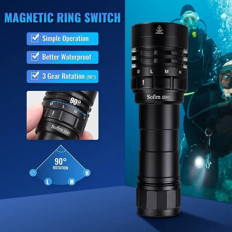 SOFIRN SD05 Powerful 3000lm Scuba Diving Flashlight