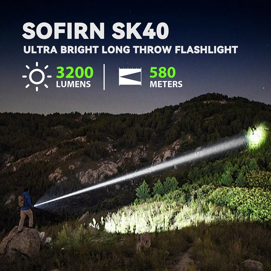 SOFIRN SK40 3200 Lumens Tactical Flashlight with Dual Switches