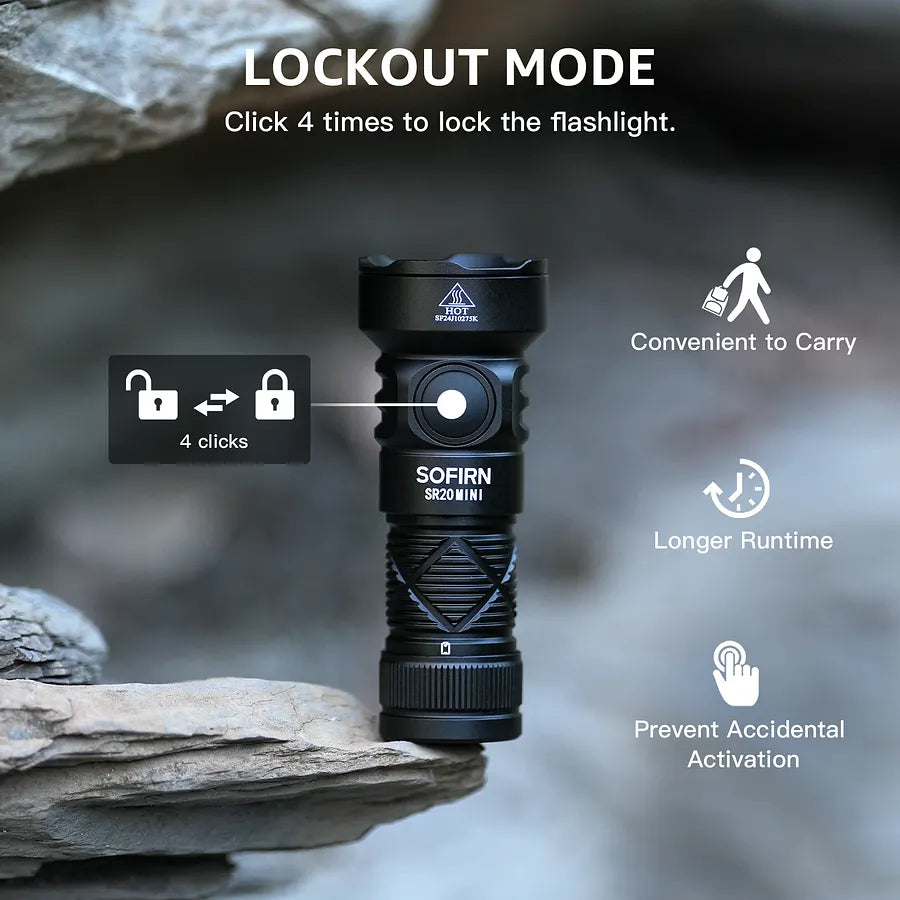 [Ship from China warehouse] SOFIRN SR20MINI 1200 Lumens EDC Flashlight with Red Light