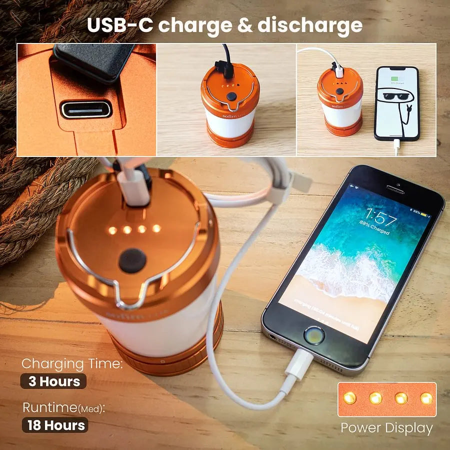 [Ship from China warehouse] SOFIRN LT1S USB C Rechargeable Lantern Red & White Light