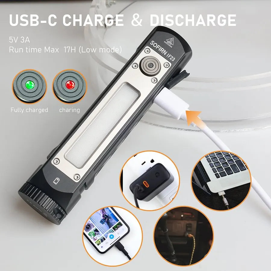 [Ship from China warehouse] SOFIRN IF23 Rechargeable EDC Flashlight with Side RGB Light