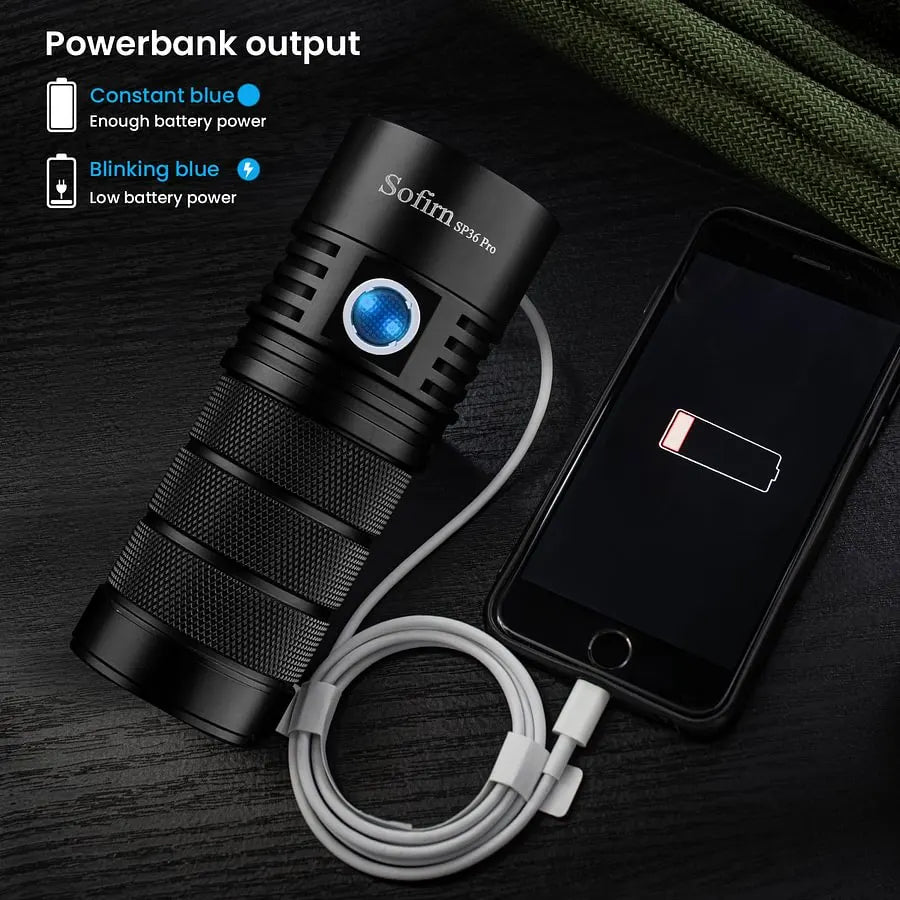 SOFIRN SP36Pro Rechargeable Flashlight with Anduril 2.0 UI