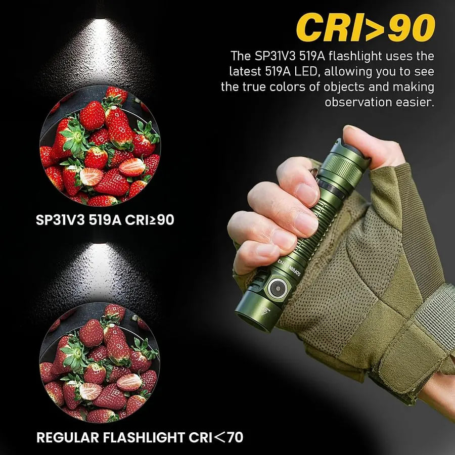 SOFIRN SP31 V3 Tactical Flashlight Max 2000 Lumens with Side switch + tail switch
