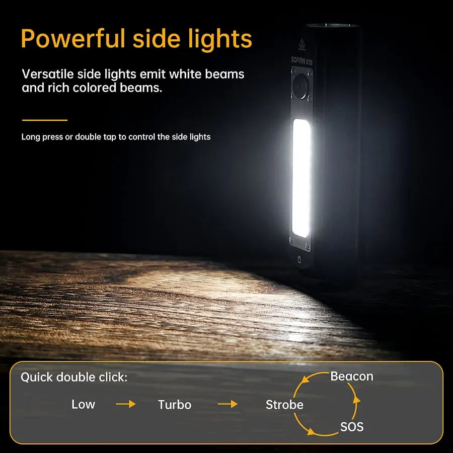 SOFIRN IF23 Rechargeable EDC Flashlight with Side RGB Light