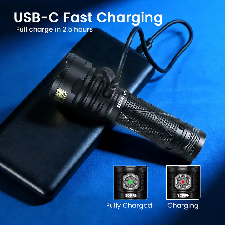 [Ship from China warehouse] SOFIRN SR15UV 365nm Rechargeable Flashlight
