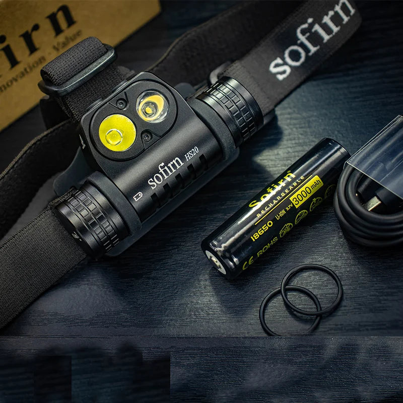 [Ship from China warehouse] SOFIRN HS20 Rechargeable Headlamp with Spotlight Floodlight
