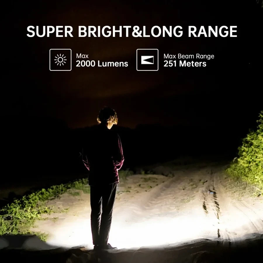 Sofirn IF24 RGB 2000 Lumens Powerful Flashlight with USB-C Rechargeable Spotlight and Floodlight