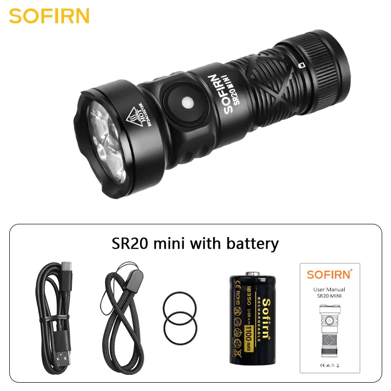 [Ship from China warehouse] SOFIRN SR20MINI 1200 Lumens EDC Flashlight with Red Light