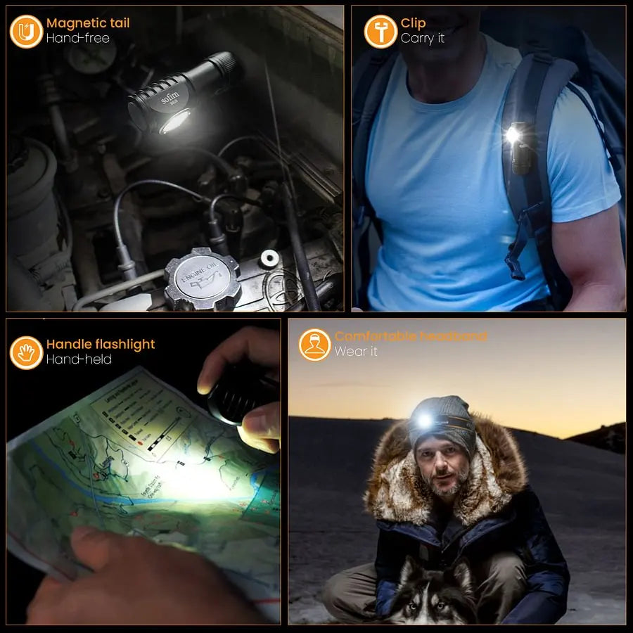 SOFIRN HS10 Mini Rechargeable Headlamp with Magnet Tail