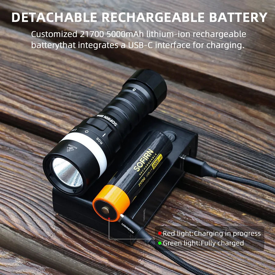 Sofirn SD08 Scuba Diving Flashlight 3200 Lumen with 360-Degree Battery Indicator & Colorful Light Positioning