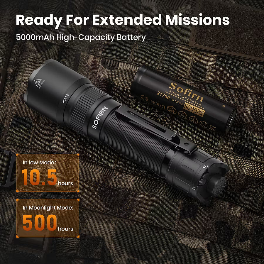 SOFIRN SK31 6800 Lumen Tactical and Duty USB-C Rechargeable Flashlight