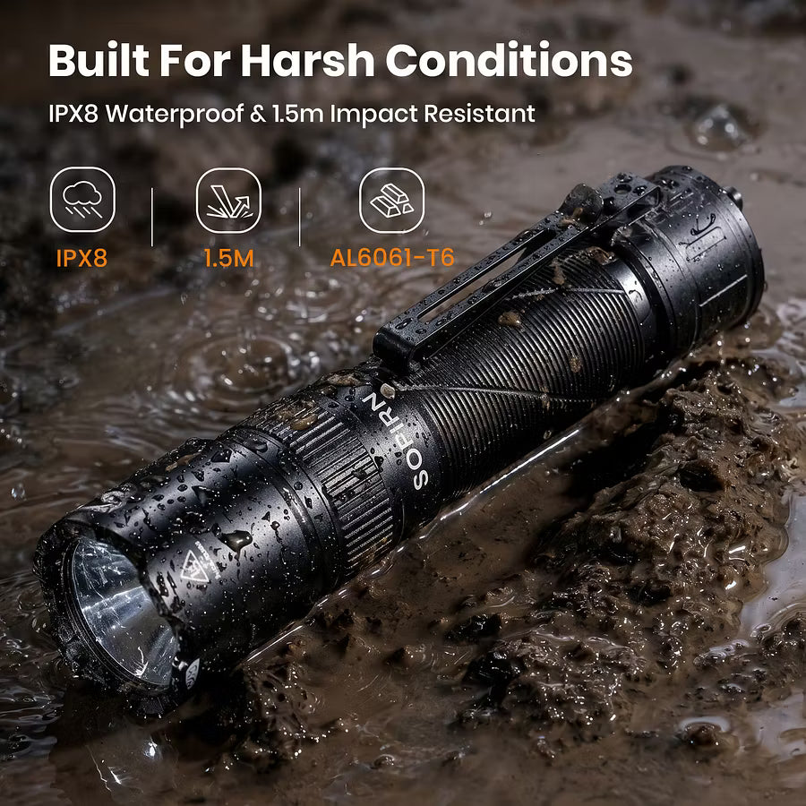 SOFIRN SK31 6800 Lumen Tactical and Duty USB-C Rechargeable Flashlight