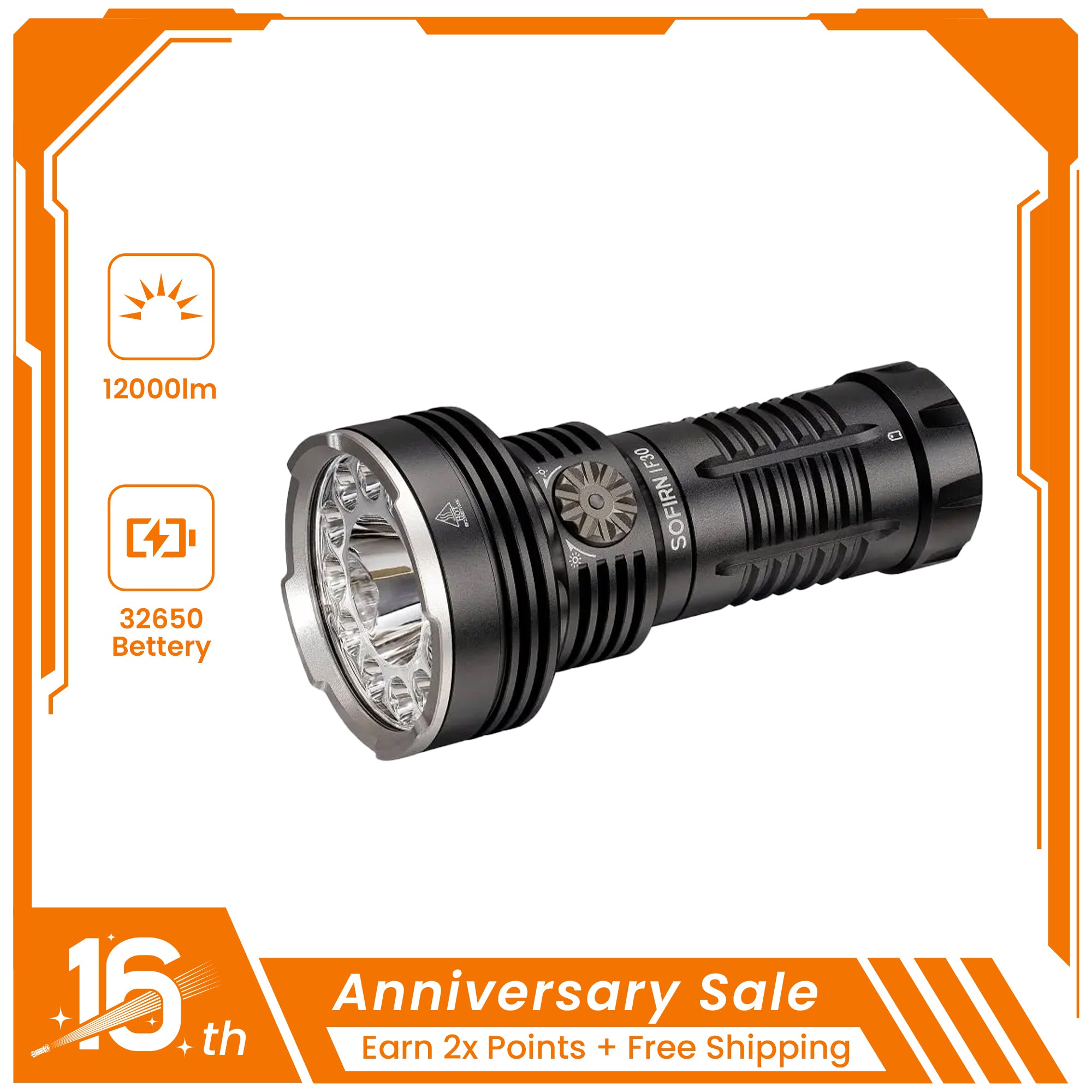 SOFIRN IF30 Powerful Rechargeable Flashlight