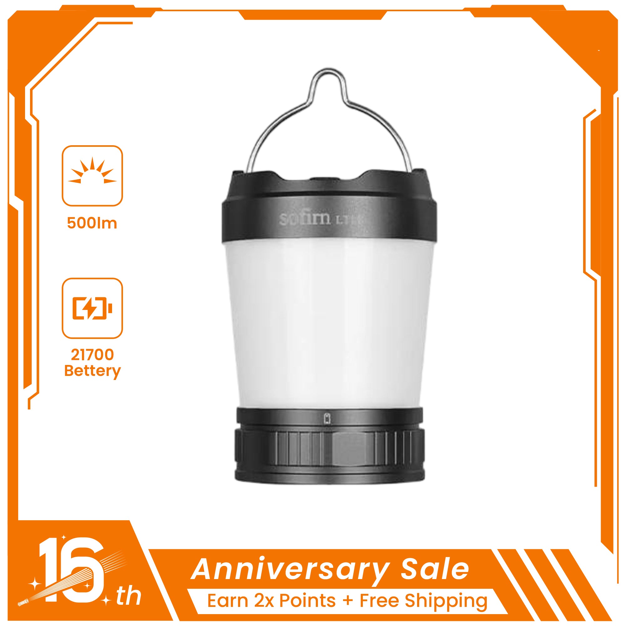 SOFIRN LT1S USB C Rechargeable Lantern Red & White Light