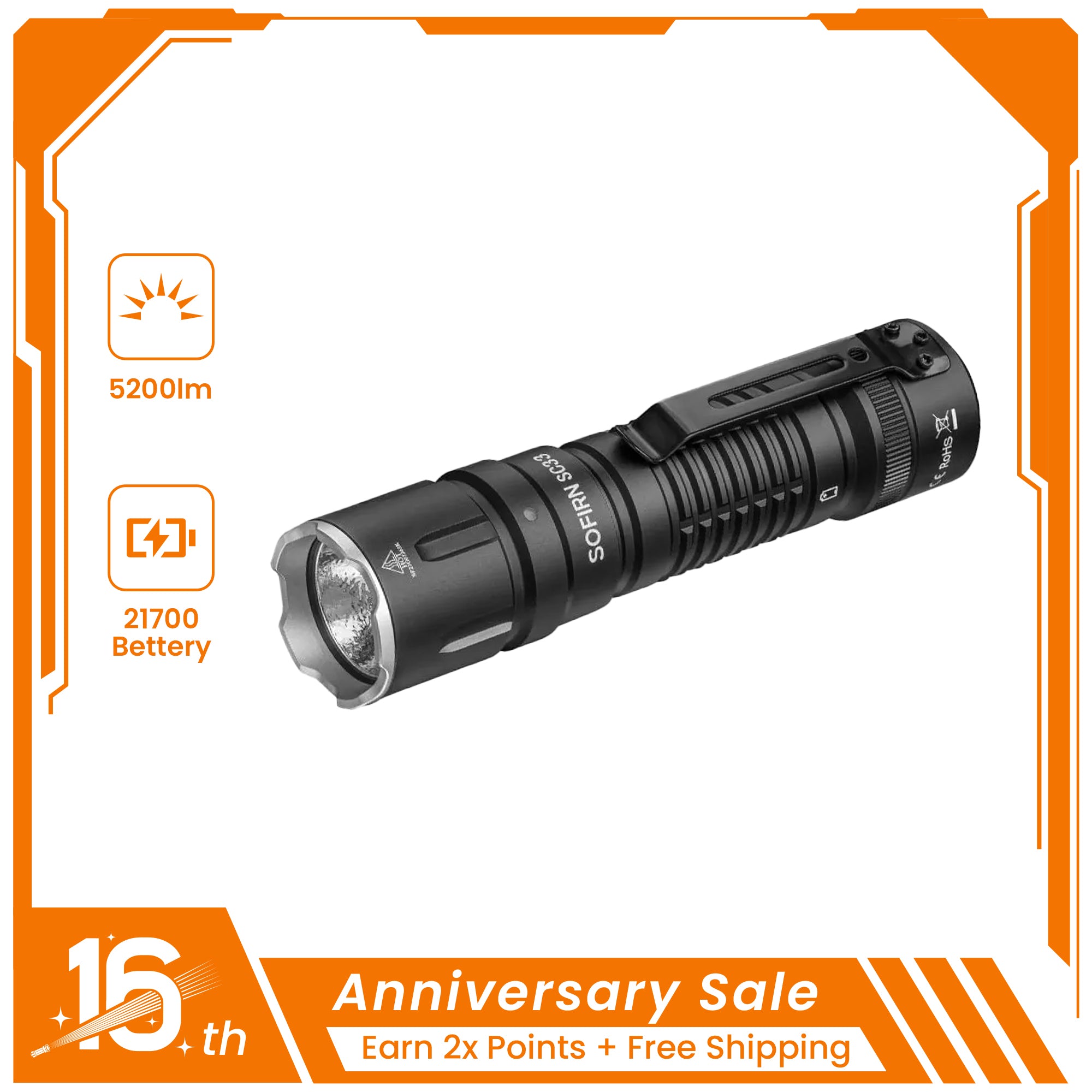 SOFIRN SC33 Powerful EDC Flashlight